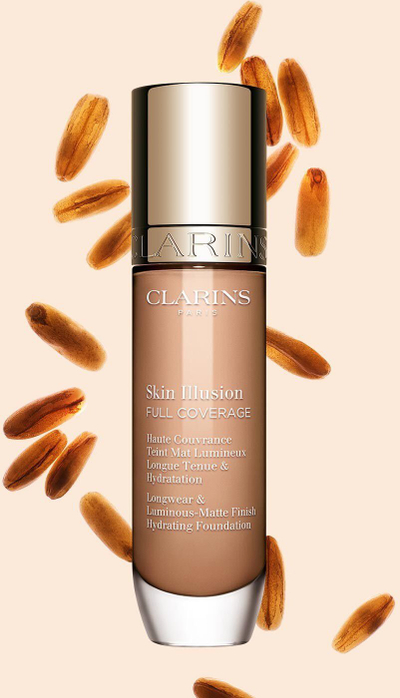 Fondatinë Clarins Skin Illusion Full Coverage, e lëngshme, Beige