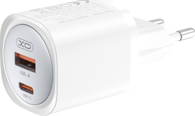 Karikues rrjeti XO CE21, 33W PD, 1x USB‑C 1x USB‑A, i bardhë
