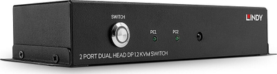 Switch KVM Lindy, 2 porta, DisplayPort 4K, USB, i zi