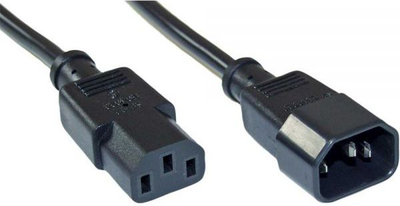 Kabllo rryme InLine IEC C13 në C14, 0.5m, e zezë