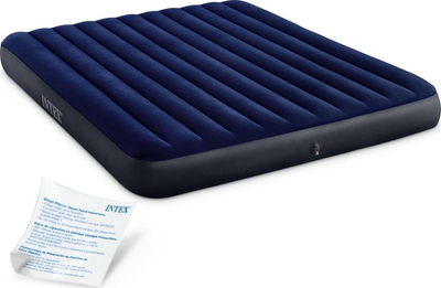 Shtrat ajri Intex Classic Dura Beam, dopjo, 203 x 183 x 25 cm, blu e errët