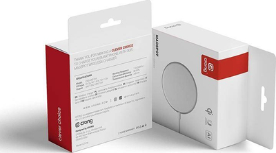 Karikues wireless Crong Inductive Charger CRG-MS15W-SLV, 15W, USB-C, ngjyrë argjendi
