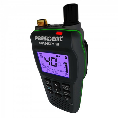 Radiolidhje President Randy 3 Mobile and Portable, 40 kanale AM FM, ekran LCD, e zezë