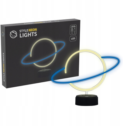 Lampë dekorative Manta LED Style Neon Planet SNL38BLT, me USB dhe me bateri, blu edhe e bardhë