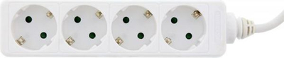 Shirit rryme InLine Socket Strip, 4 dalje, 1.5m, i bardhë