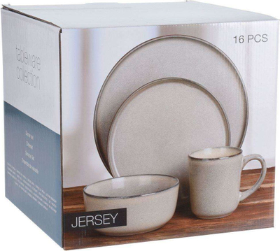 Сет садови за маса EH Excellent Houseware, 16 делови, за 4 лица, сив