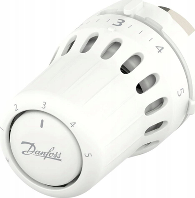 Valvul termostatike Danfoss React 015G3030, M30x1.5, 8-28°C, e bardhë