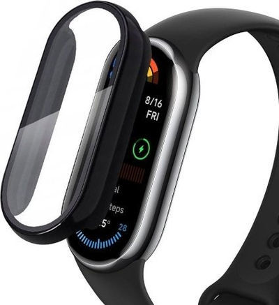 Rast mbrojtës Tech-Protect Defense360 për Xiaomi Smart Band 9 9 NFC, me xham të temperum, i zi