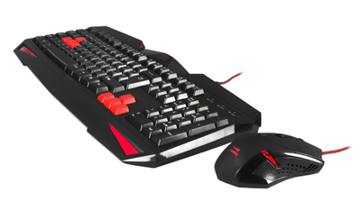 Set tastierë dhe maus gaming Tacens MCP1, 2800 DPI, e zezë/e kuqe