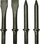 Set daltash Stanley Chisel Set, 4 copë, lidhje gjashtëkëndore, metalik