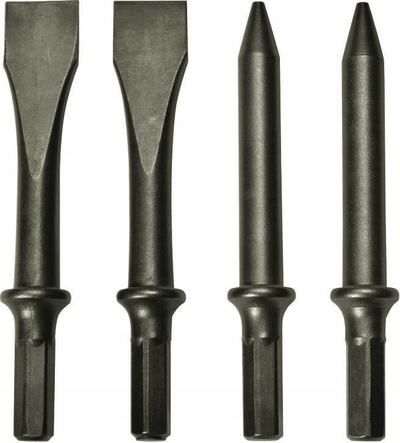 Set daltash Stanley Chisel Set, 4 copë, lidhje gjashtëkëndore, metalik
