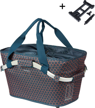 Shportë e pasme biçiklete Basil Carry All MIK, 22L, poliester kundra ujit, blu navy