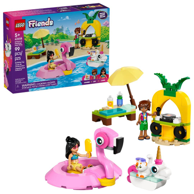 Lodër ndërtimi LEGO Friends 42658 Unicorn and Flamingo Pool Party, set ndërtimi, 5+ vjeç, shumëngjyrëshe