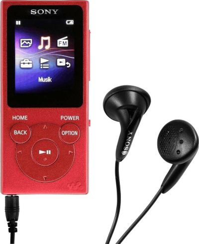 MP3 player Sony NWZ-E394, 8GB, i kuq