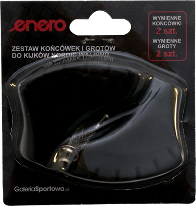 Kapak gome për shkopinj Nordic Walking Enero, set 4 copë, i zi