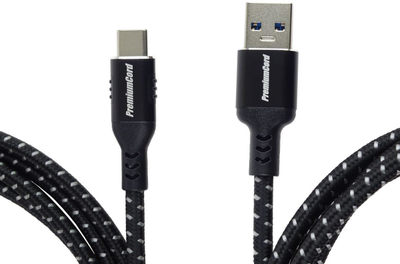 Kabllo USB PremiumCord USB 3.2 Gen 1, USB A me USB C, 5 Gbps, 60 W, e zezë