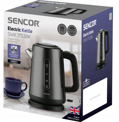Çajnik elektrik Modern Stylish Wireless Kettle Black, 1.7L, 2200W, i zi