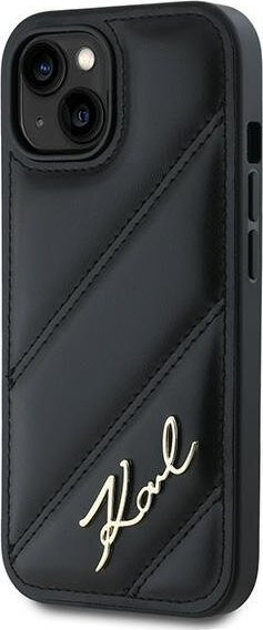 Mbrojtëse telefoni Karl Lagerfeld KLHCP13MPQDSMGK, për iPhone 13 6.1", hardcase lëkurë, e zezë
