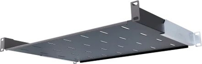 Rafte RACK Netrack 19" 1U 350mm, montim në 4 pika, i zi