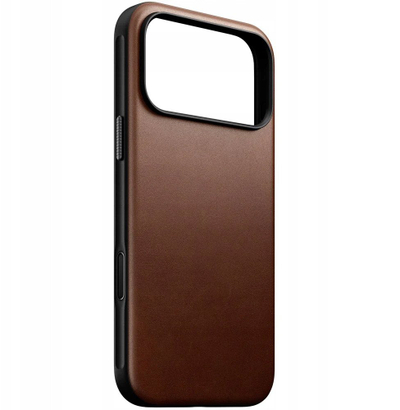Mbështjellës telefoni Nomad Modern Leather Case për iPhone 17 Pro, lëkurë natyrale, kafe