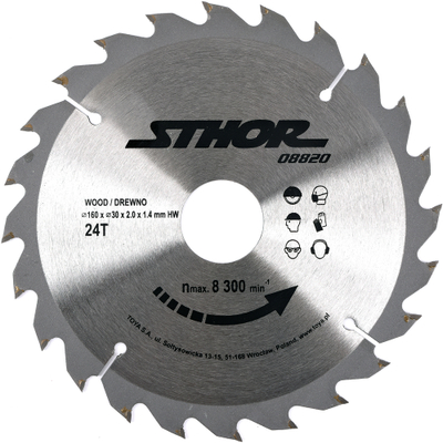 Teh rrethor Sthor 08820, 160mm, 24 dhëmbë, metalik