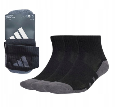 Çorape sportive Adidas Essentials Climacool Quarter, 3 palë, të zeza me gri