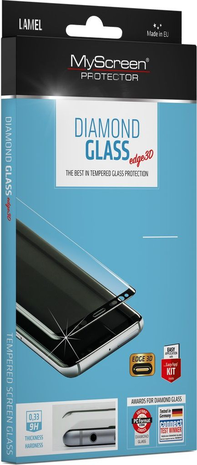 Xham mbrojtës MyScreen Protector Diamond Glass edge3D për Samsung S9 Plus, 0.33mm, 9H, me kornizë të zezë