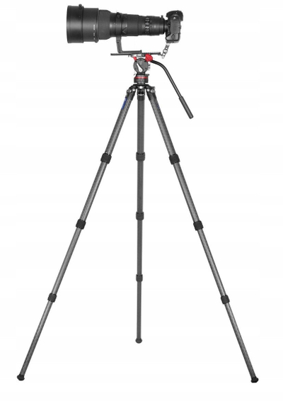 Tripod Leofoto LM-364CL Summit, karboni, tas video 75mm, me çantë