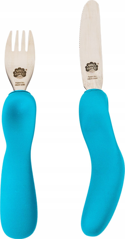 Set piruni e thike për kalamaj Nana's Manners Stage 3, ergonomik, 3–9 vjeç, blu