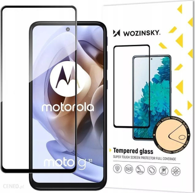 Stakllo mbrojtëse Hurtel Wozinsky Full Glue Moto G51, 9H, kornizë e zezë