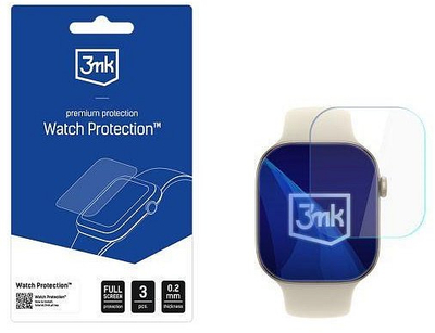 Folie mbrojtëse 3mk ARC Watch Fullscreen për Apple Watch 12, 46 mm, 3 copë