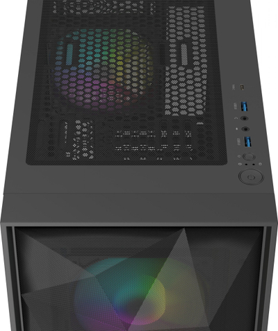 Set gaming Genesis Diaxid 605 ARGB me Thor 300, mid tower, tastierë mekanike Outemu Blue, i zi