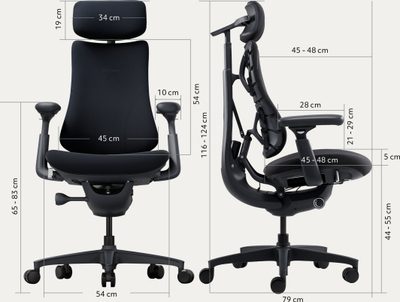 Karrige zyre LiberNovo Omni Dynamic, ergonomike, me mbështetëse koke, e zezë