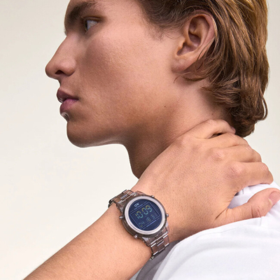 Daniel Wellington Дигитален Хронограф Часовник, 36 mm, Светло Сива