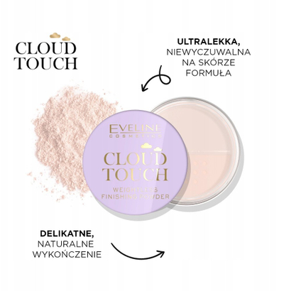 Завршна пудра Cloud Touch Ultra Light, сатенски мат ефект, долготрајно фиксирање, транспарентна