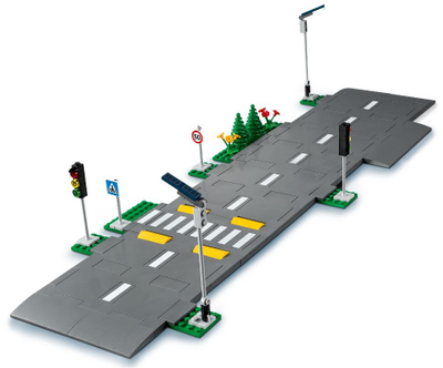 Set ndërtimi LEGO City 60304 Road Plates, pllaka rruge, gri