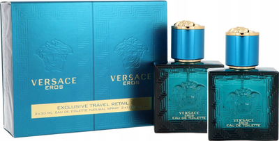 Set dhurate parfum Versace Eros, 2 x 30ml EDT, për burra