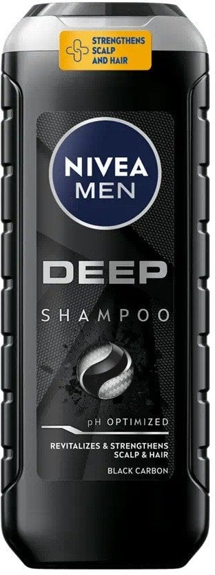 Shampo për flokë Nivea Deep Revitalizing Men, për flokë dhe skalp të yndyrshëm, 500 ml