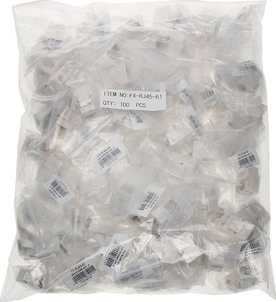 Keystone connector FX, RJ45 Cat6, quick connector Krone, i bardhë