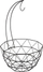 Shportë frutash metalike industriale, 27cm, metal i zi