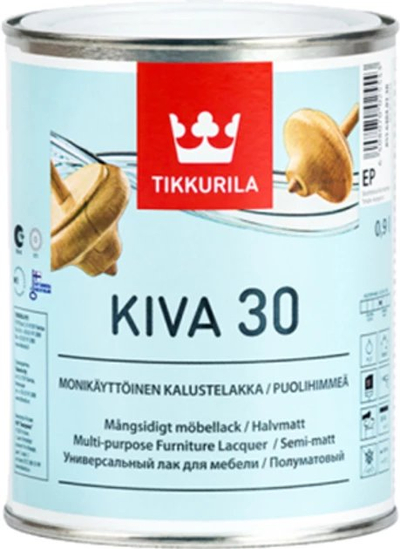 Llak akrilik Tikkurila Kiva Semi Matt 30, 0.9L, GOLDEN OAK