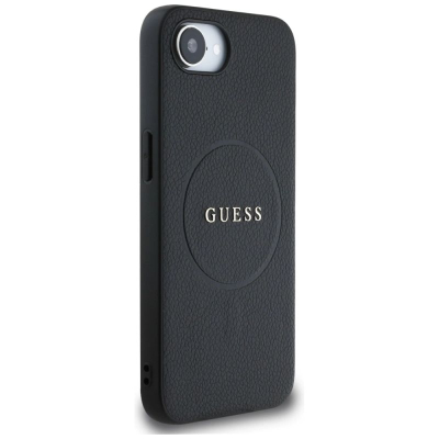 Калф телефон Guess PU Grained Classic Logo за iPhone 16e 6.1", MagSafe, црн