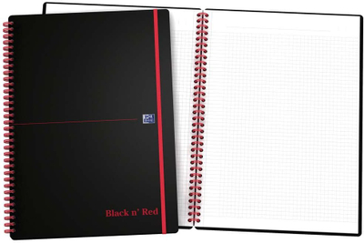 Bllok spiral Oxford Black n Red A4, me vija, kapak i zi