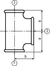 Tee reduktuese Odlewnia Zawiercie 6/4" x 1/2" x 6/4", e galvanizuar, gri metal