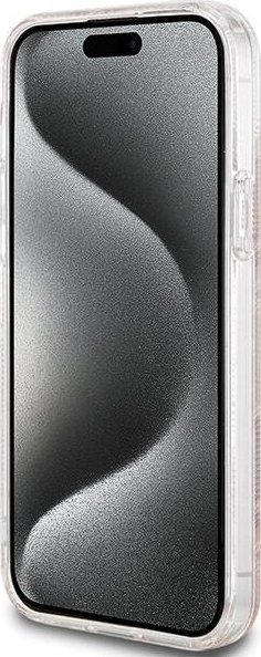 Mbulesë telefoni Guess IML GCube MagSafe për iPhone 15 Plus 14 Plus, TPU PC, kafe