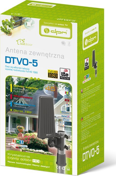 Antena TV DPM DTVO5, jashtme, DVB T VHF UHF, me filtër LTE 45 dB