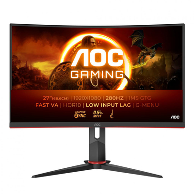 Monitor gaming AOC C27G2Z3, 27" Curved Full HD, VA, i zi e kuq