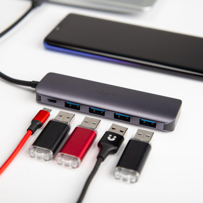 USB HUB Unitek A 3.0 (H1107A), 5 GB, e hirtë