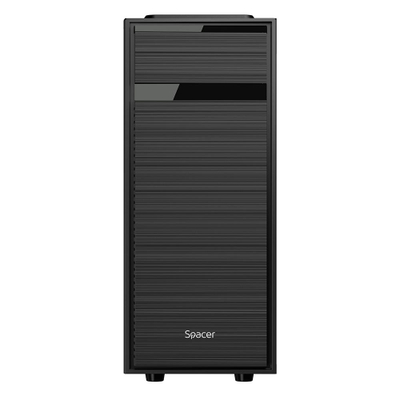 Kase kompjuteri Spacer Top Glass, ATX Mid Tower, xham i temperuar, e zezë