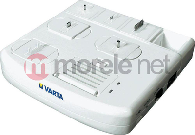 Karikues universal Varta V-Man Home Station, 4 porta, 2 bateri AA AAA, i bardhë